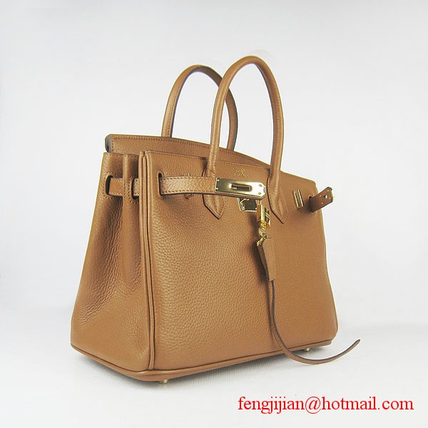 Hermes Birkin 30cm Togo Leather Bag Light Coffee 6088